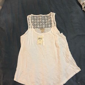 NWT Lucky Brand White w lace tank top